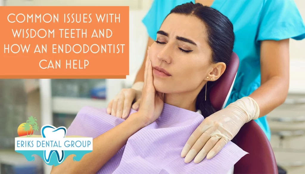 woman in dentist chair holding jaw in pain