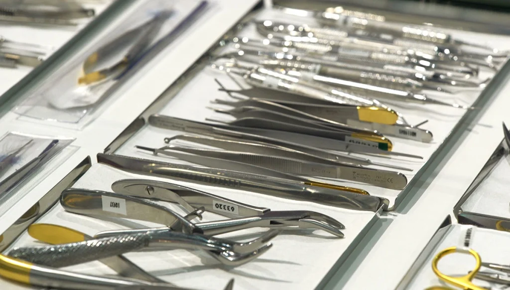 dental tools layed out on a trey